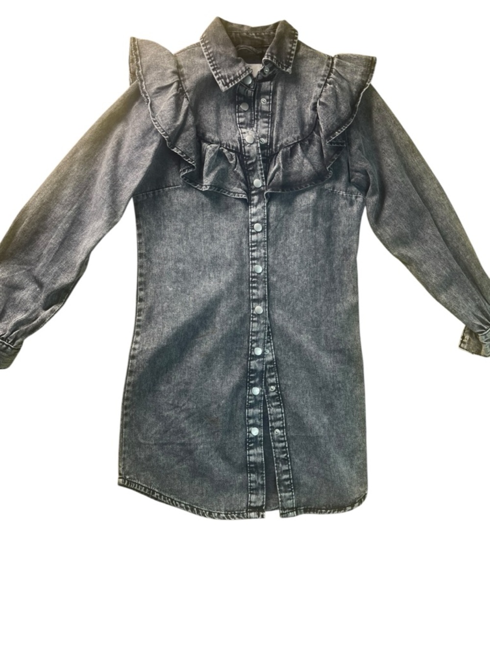 New Look Black Washed Denim Shirt Dress